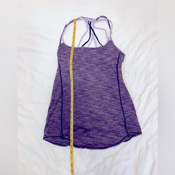 Lululemon athletic top, purple with a marbled design on the back. - Picture 3 of 4